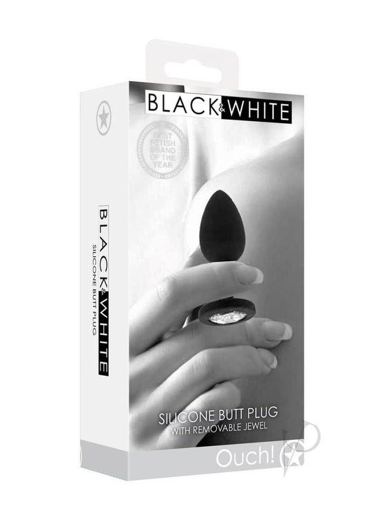 Ouch Silicone Butt Plug W/jewel Black