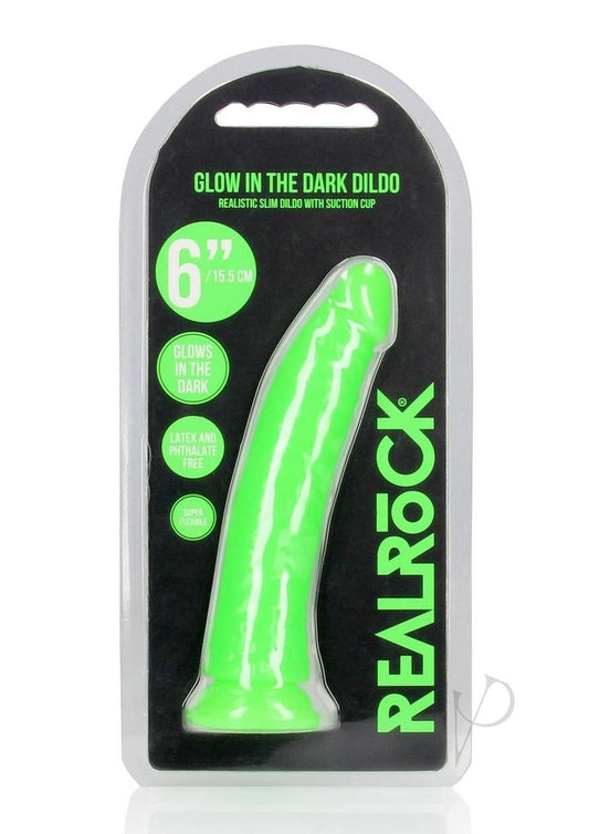 Realrock Slim Dildo 6 Gitd Green