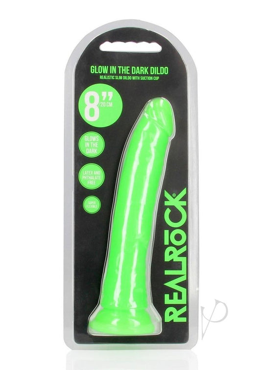 Realrock Slim Dildo 8 Gitd Green