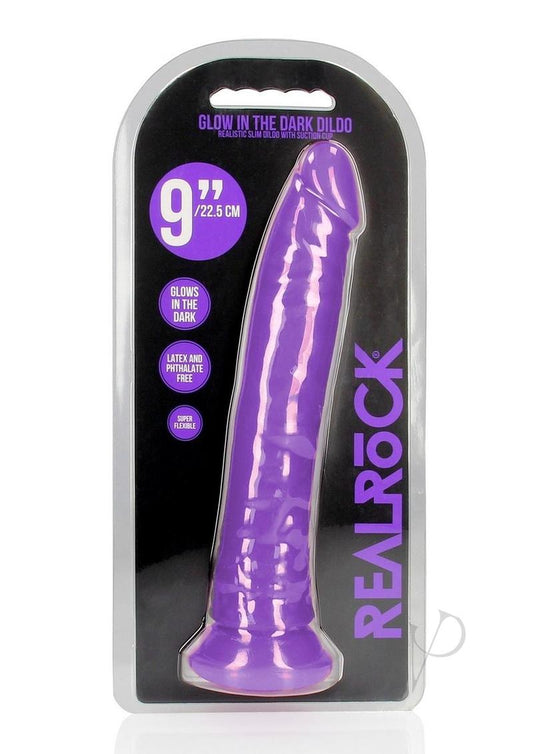 Realrock Slim Dildo 9 Gitd Purple