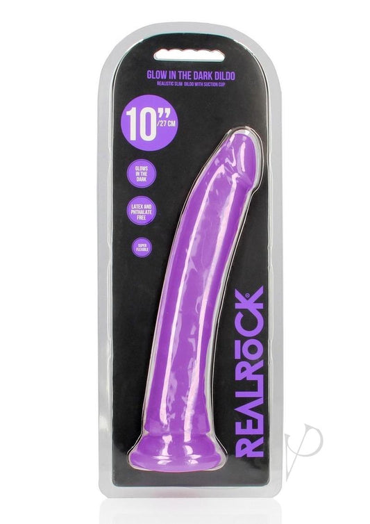 Realrock Slim Dildo 10 Gitd Purple