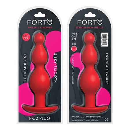 Forto F-52 Cone Beads Silicone Anal Plug Red