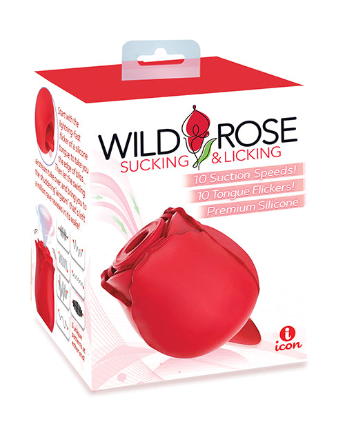 Wild Rose & Tongue Vibrator - Red