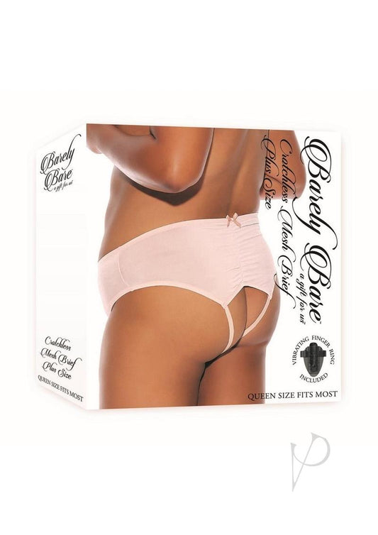 Barely B Crotchless Mesh Brief Ps Peach