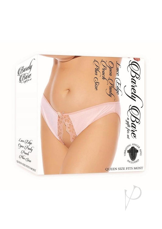 Barely B Lace Edge Open Panty Ps Peach