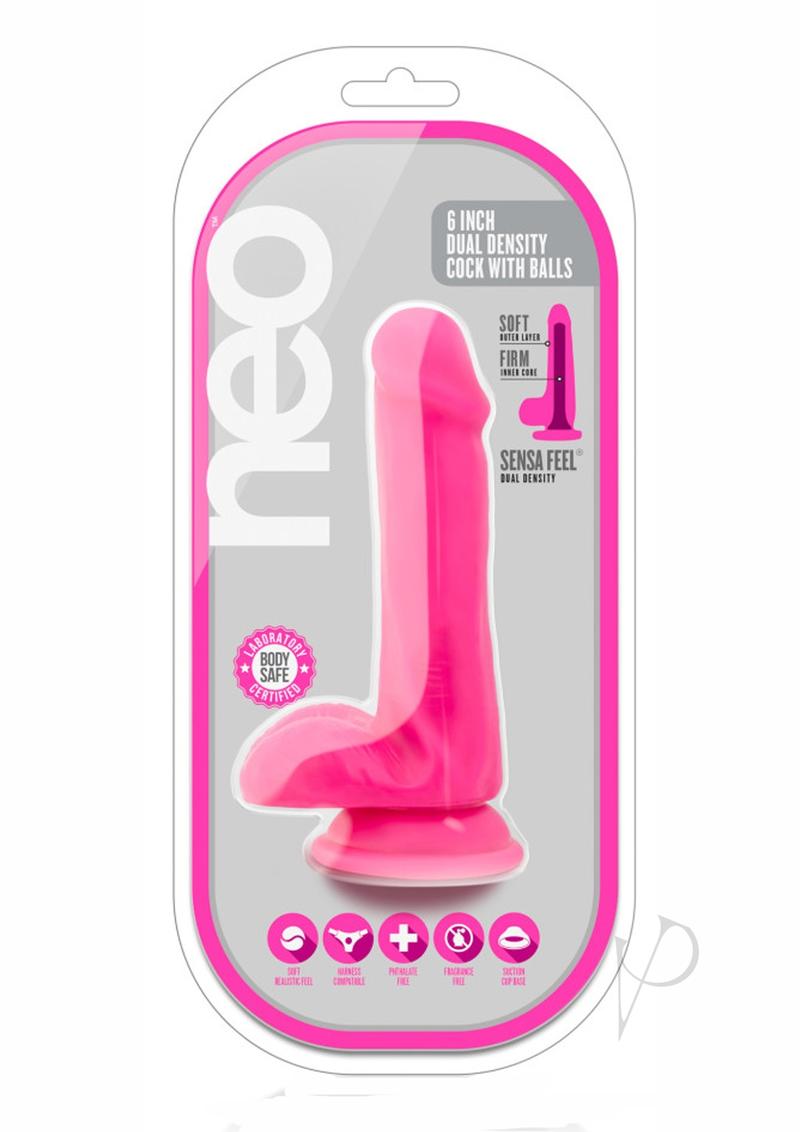 Neo Dual Density Cock W/balls 6` Pink