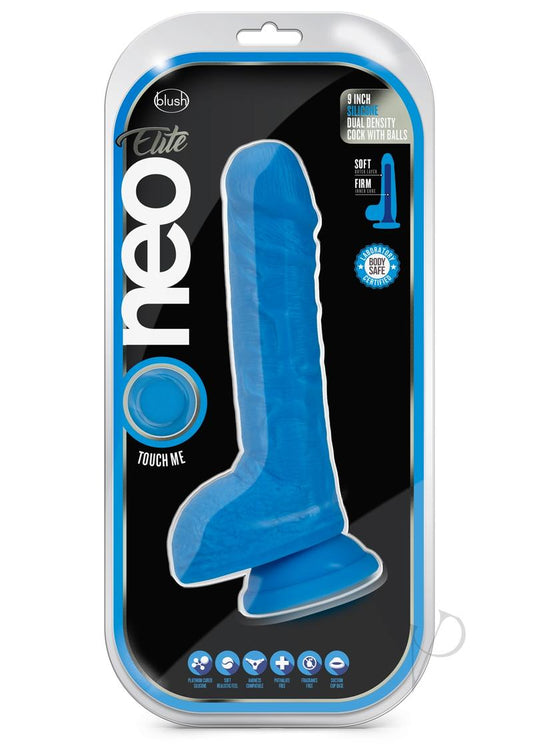 Neo Elite D Dense Cock W/balls 9 Blue