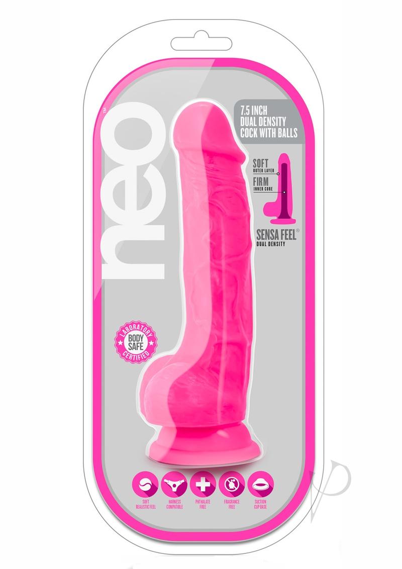 Neo Dual Density Cock W/balls 7` Pink