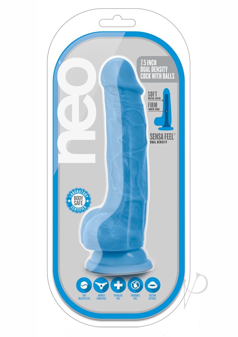 Neo Dual Density Cock W/balls 7 Blue