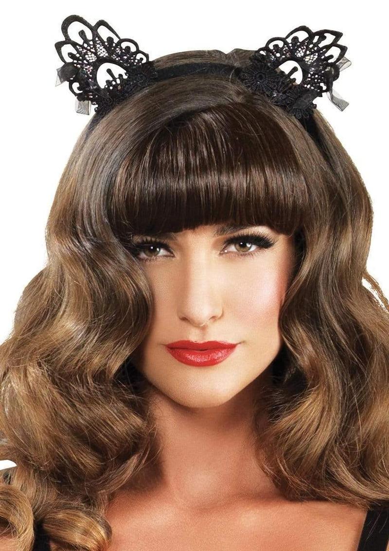 Venice Lace Cat Ears Os Black(disc)