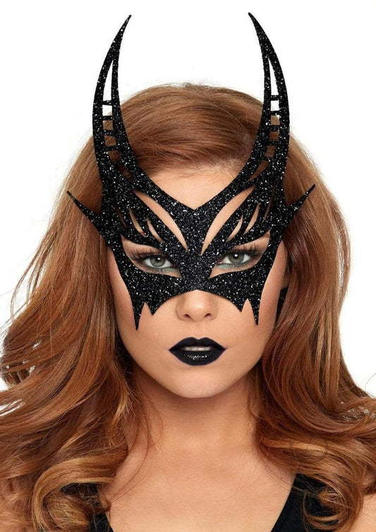 Glitter Devil Mask Os Black(disc)