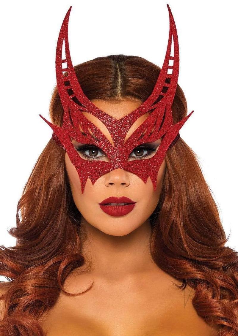 Glitter Devil Mask Os Red(disc)