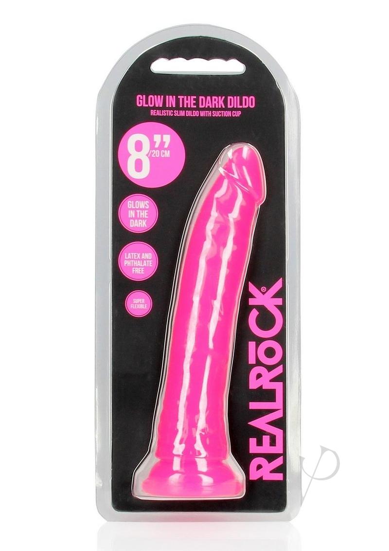 Realrock Slim Dildo 8 Gitd Pink