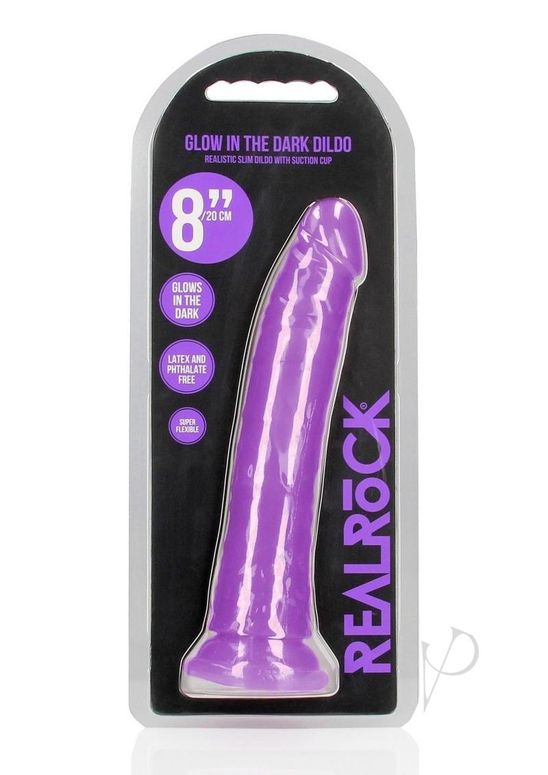 Realrock Slim Dildo 8 Gitd Purple