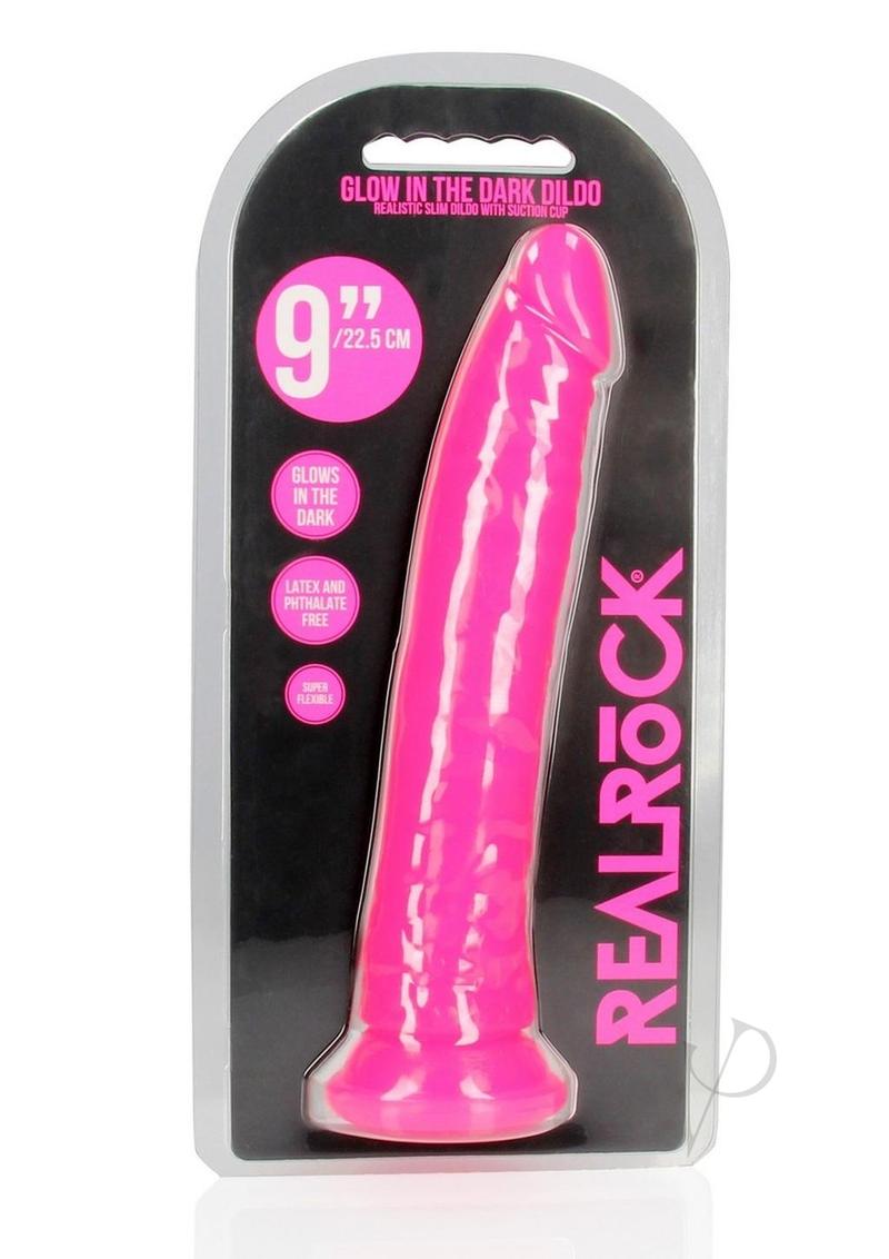 Realrock Slim Dildo 9 Gitd Pink