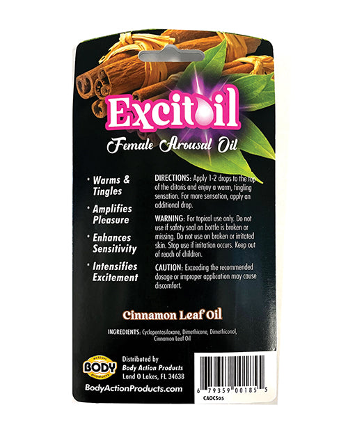 Body Action Excitoil Cinnamon Arousal Oil - .5 Oz Bottle Carded