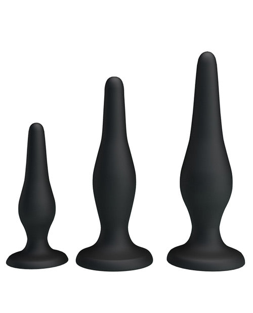 Pretty Love Beginner's Mini Anal Kit - Black Set of 3