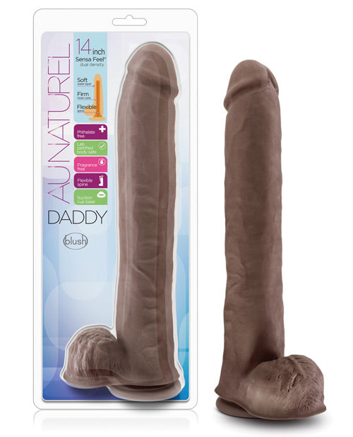 "Blush Au Naturel Daddy 14"" Sensa Feel Dual Density Dong W/suction Cup"