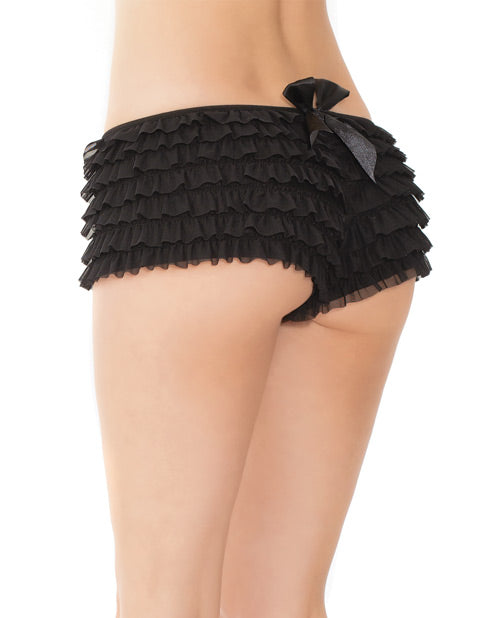 Ruffle Shorts W/back Bow Detail