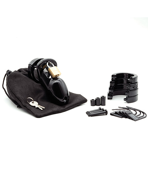 Cb-3000 3" Cock Cage & Lock Set - Black