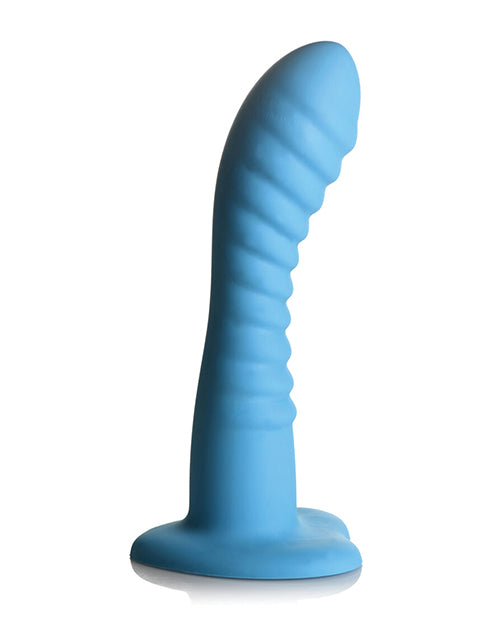 Curve Toys Simply Sweet 7" Ribbed Silicone Dildo - Blue