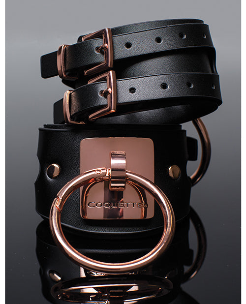 Pleasure Collection Adjustable Handcuffs - Black/rose Gold