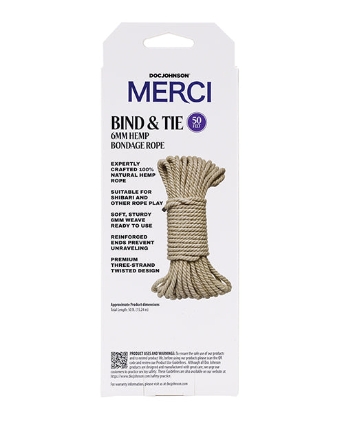 Merci Bind & Tie Hemp Bondage Rope - 50 ft