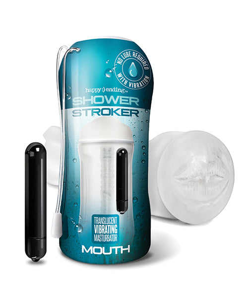 Shower Stroker Vibrating Mouth - Clear