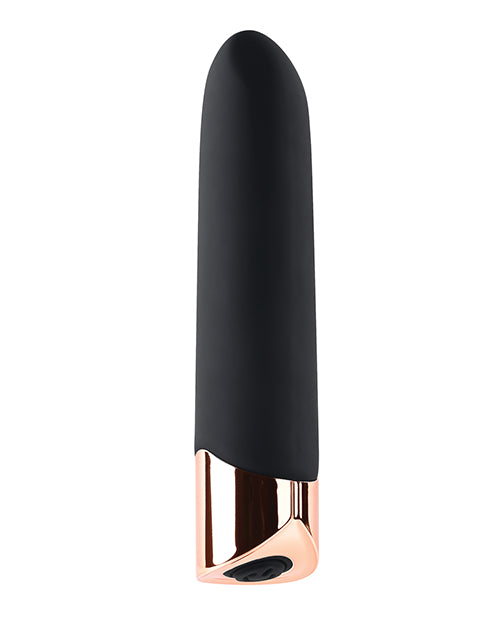 Gender X The Gold Standard Rechargeable Silicone Bullet - Black/Rose Gold