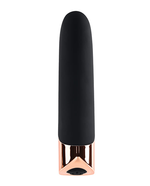 Gender X The Gold Standard Rechargeable Silicone Bullet - Black/Rose Gold