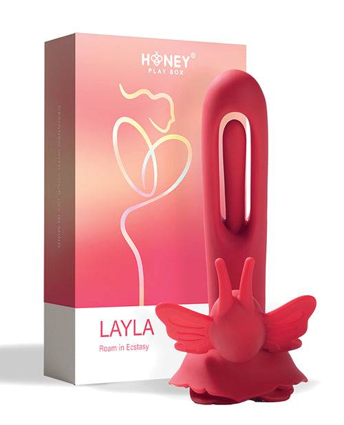 Layla Rosy Butterfly Clit Stimulator Flapping G-spot Vibrator - Red