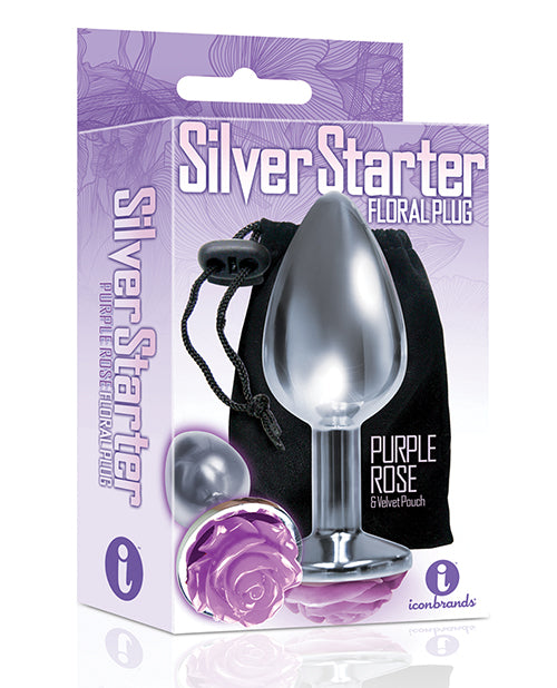 The 9's The Silver Starter Rose Floral Stainless Steel Butt Plug