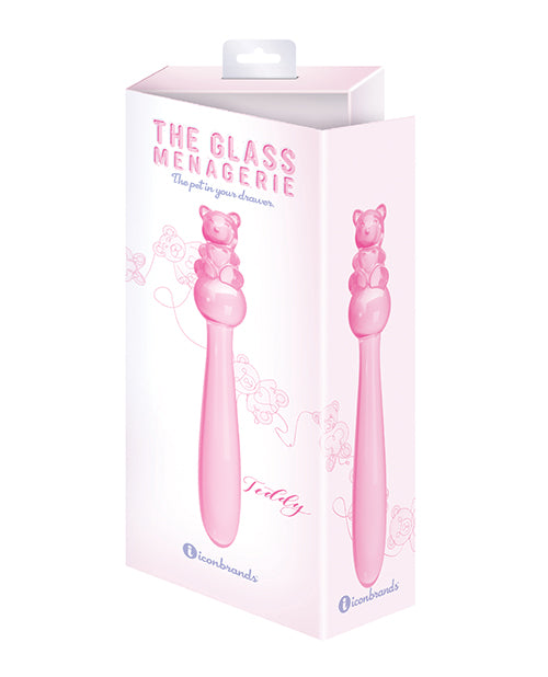 Glass Menagerie Teddy Glass Dildo - Pink