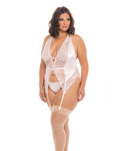 Noah Soft Cup Merrywidow W/garter Straps & G-string Peach Whip