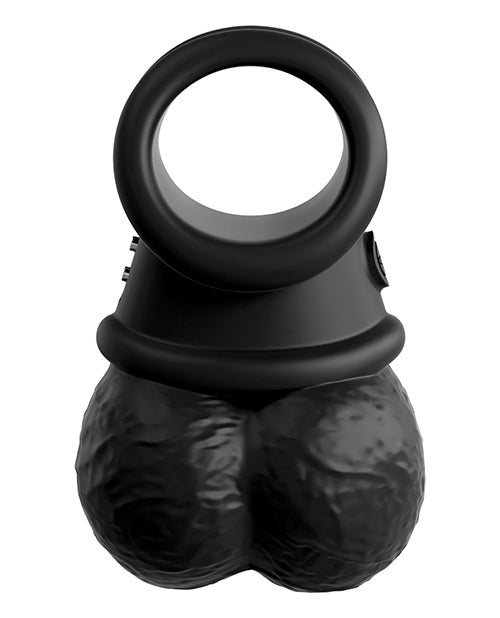 King Cock Elite The Crown Jewels Vibrating Swinging Balls - Black