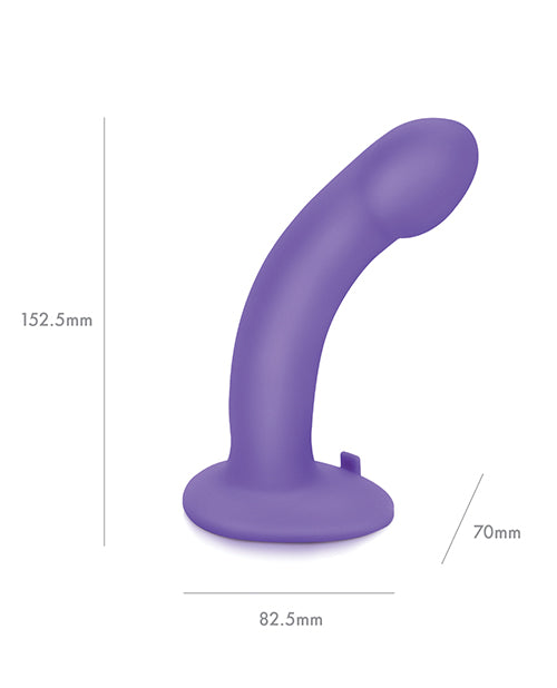 Pegasus 6" Rechargeable Curved Peg W/adjustable Harness & Remote Set - Purple