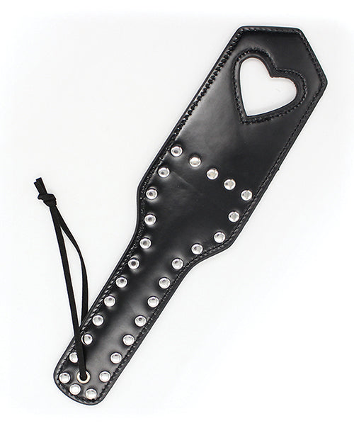 Plesur Cut-Out Heart w/Studs Paddle - Black