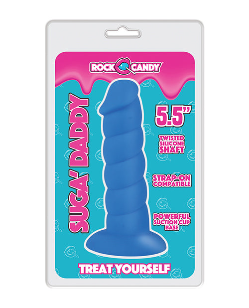 Rock Candy Suga Daddy Silicone Dildo - Blue