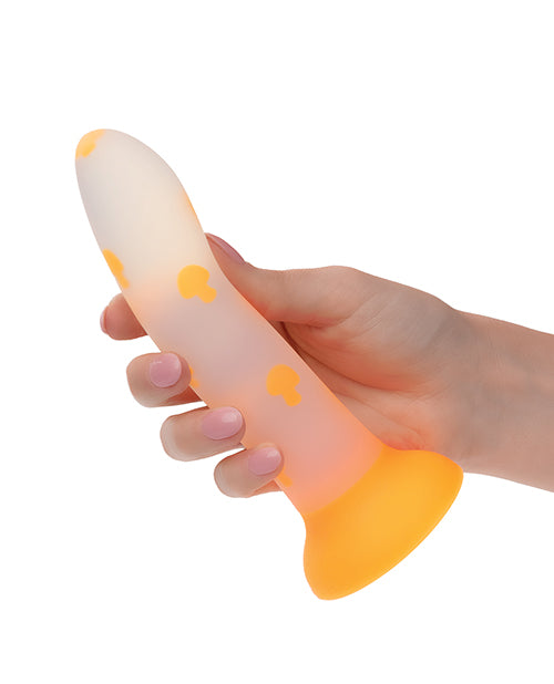 Glow Stick Mushroom Suction Cup Glow-in-the-Dark Dildo - Yellow