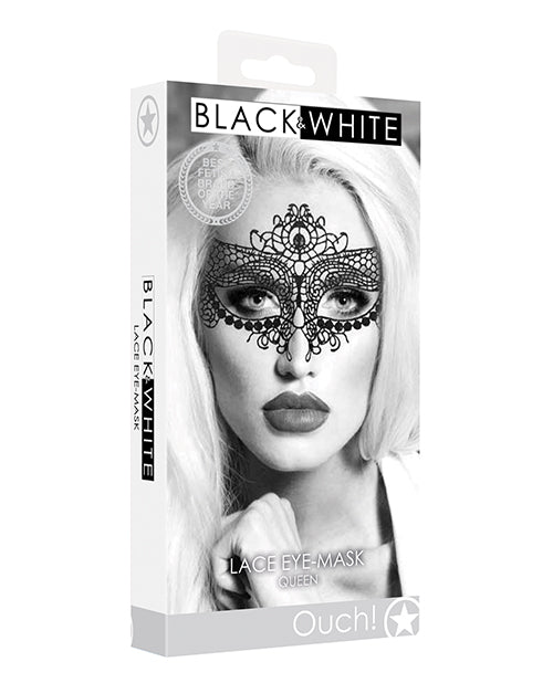 Shots Ouch Black & White Lace Eye Mask