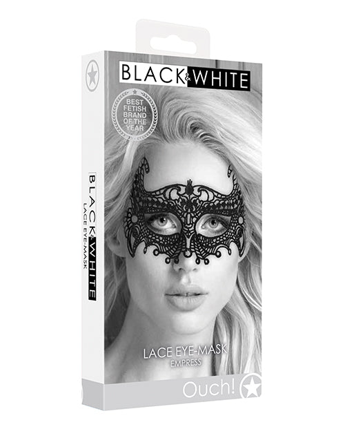 Shots Ouch Black & White Lace Eye Mask