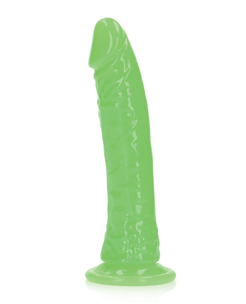 Shots RealRock 7" Slim  Dildo Glow in the Dark - Neon Green