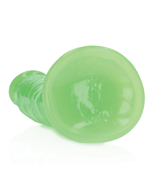 Shots RealRock 7" Slim  Dildo Glow in the Dark - Neon Green