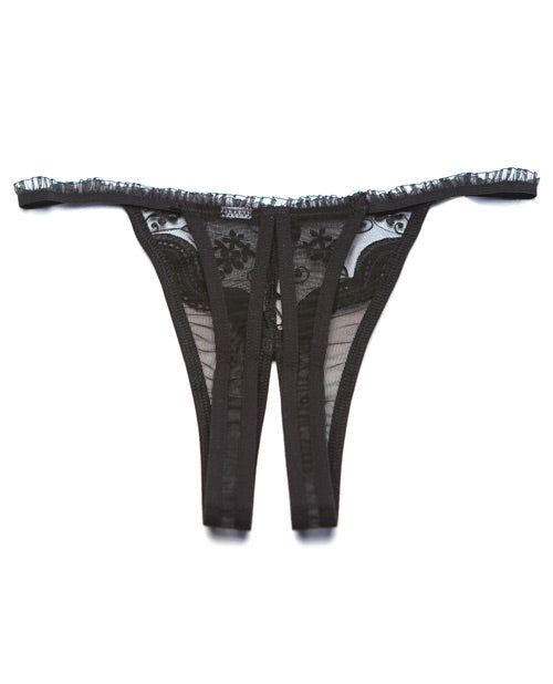 Scalloped Embroidery Crotchless Panty