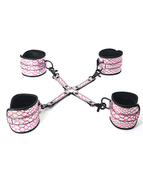 Spartacus Faux Leather Wrist & Ankle Restraints W/hog Tie