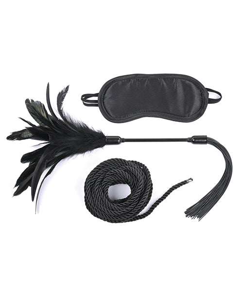 Sex & Mischief Shadow Tie & Tickle Kit - Black