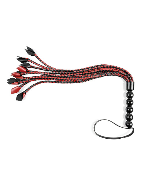 Saffron Braided Flogger - Red/black