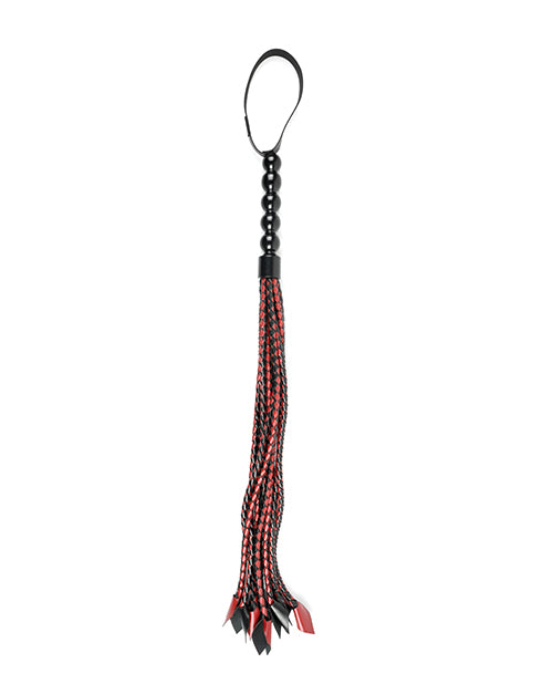 Saffron Braided Flogger - Red/black