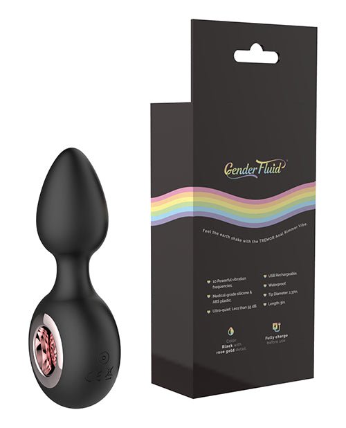 Gender Fluid Tremor Ring Plug Anal Vibe - Black