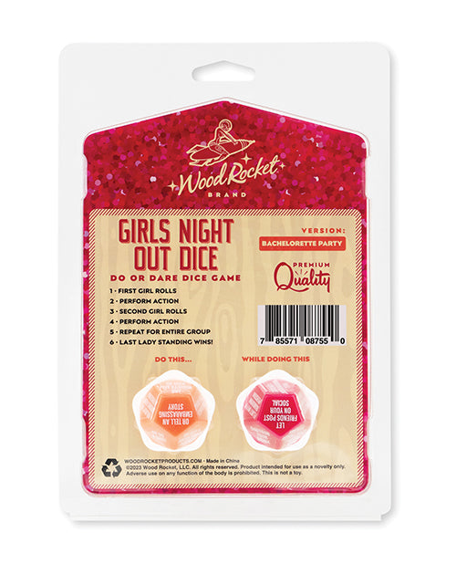 Wood Rocket Girls Night Out Do or Dare Dice Game - Red